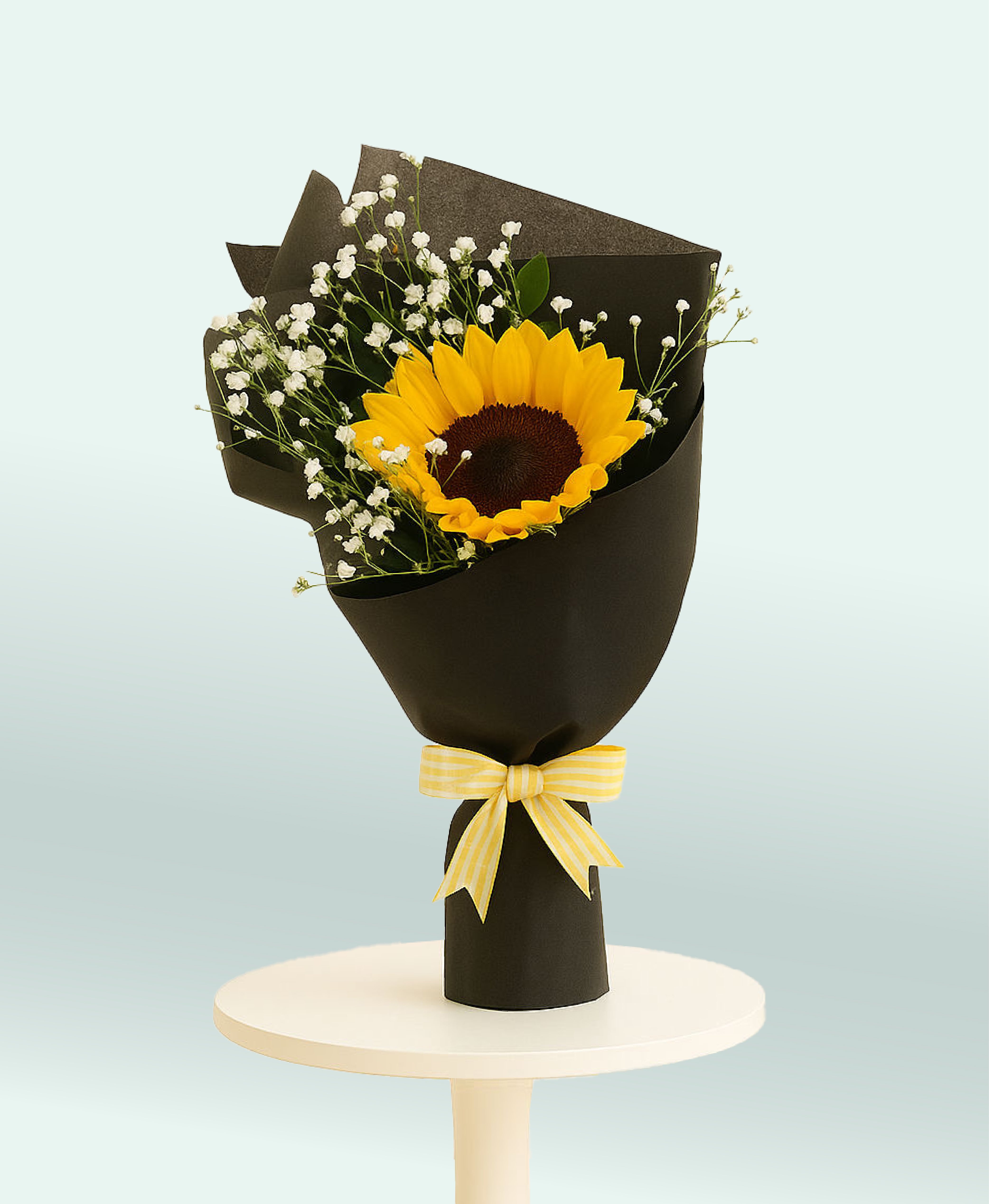Sunny Delight – Sunflower with Gypsophila